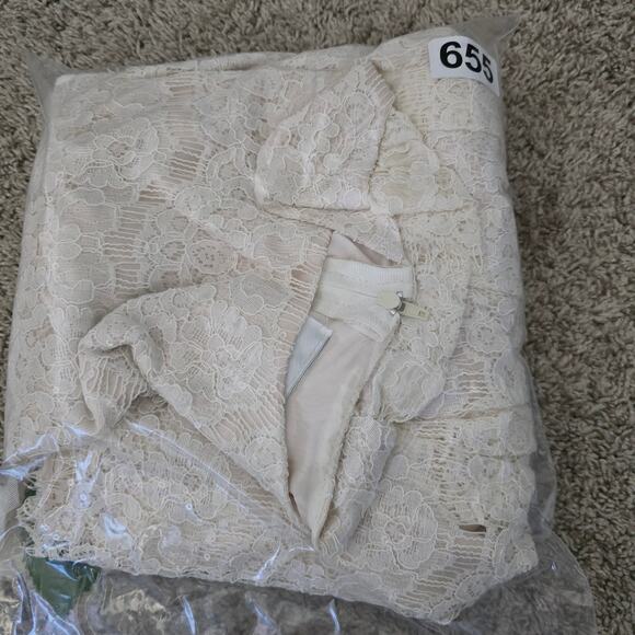 Rare Editions Girls Lace Dress Cream Flower Sash Wedding Party Holiday Size 6X - Picture 7 of 7